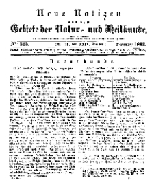 Neue Notizen aus dem Gebiete der Natur- und Heilkunde, 1842 (Bd. XXIV, nr 19), Dezember - No 525