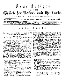 Neue Notizen aus dem Gebiete der Natur- und Heilkunde, 1842 (Bd. XXIV, nr 22), Dezember - No 528