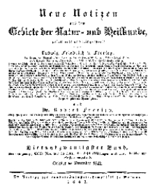 Neue Notizen aus dem Gebiete der Natur- und Heilkunde, 1842 (Register - Bd. XXIV)