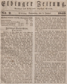 Elbinger Zeitung, No. 2 Donnerstag, 5. Januar 1843