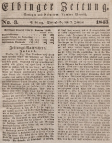 Elbinger Zeitung, No. 3 Sonnabend, 7. Januar 1843