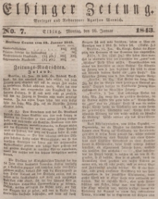 Elbinger Zeitung, No. 7 Montag, 16. Januar 1843