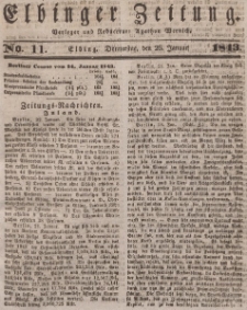 Elbinger Zeitung, No. 11 Donnerstag, 26. Januar 1843