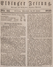 Elbinger Zeitung, No. 12 Sonnabend, 28. Januar 1843