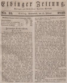 Elbinger Zeitung, No. 18 Sonnabend, 11. Februar 1843