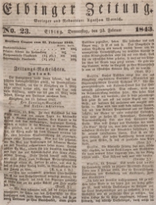 Elbinger Zeitung, No. 23 Donnerstag, 23. Februar 1843