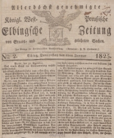 Elbingsche Zeitung, No. 2 Donnerstag, 6 Januar 1825