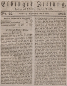 Elbinger Zeitung, No. 27 Sonnabend, 4. März 1843