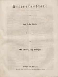Literaturblatt, 1848 (Alphabetisches Verzeichniß)