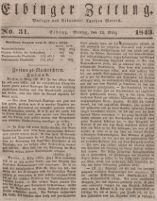 Elbinger Zeitung, No. 31 Montag, 13. März 1843