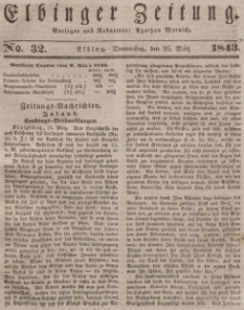 Elbinger Zeitung, No. 32 Donnerstag, 16. März 1843
