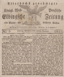 Elbingsche Zeitung, No. 3 Montag, 10 Januar 1825