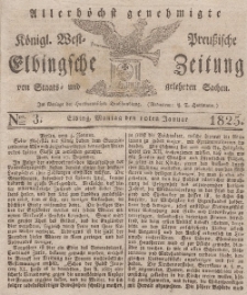 Elbingsche Zeitung, No. 3 Montag, 10 Januar 1825