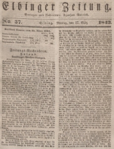 Elbinger Zeitung, No. 37 Montag, 27. März 1843