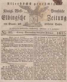 Elbingsche Zeitung, No. 10 Donnerstag, 3 Februar 1825