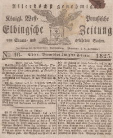 Elbingsche Zeitung, No. 10 Donnerstag, 3 Februar 1825