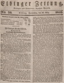 Elbinger Zeitung, No. 38 Donnerstag, 30. März 1843