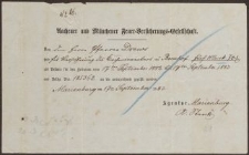 Aachener und Münchener Feuer=Bersicherungs=Gesellschaft [pokwitowanie-polisa]