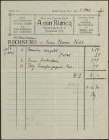 Rechnung: Buch und Papierhandlung A. van Blericq