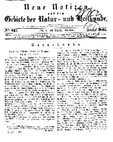 Neue Notizen aus dem Gebiete der Natur- und Heilkunde, 1844 (Bd. XXIX, nr 1), Januar - No 617
