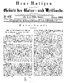 Neue Notizen aus dem Gebiete der Natur- und Heilkunde, 1844 (Bd. XXIX, nr 2), Januar - No 618