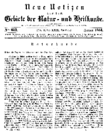 Neue Notizen aus dem Gebiete der Natur- und Heilkunde, 1844 (Bd. XXIX, nr 6), Januar - No 622