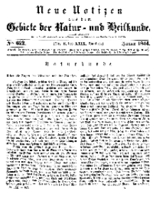 Neue Notizen aus dem Gebiete der Natur- und Heilkunde, 1844 (Bd. XXIX, nr 6), Januar - No 622