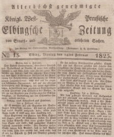Elbingsche Zeitung, No. 13 Montag, 14 Februar 1825