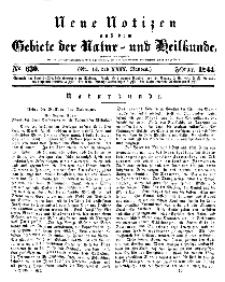 Neue Notizen aus dem Gebiete der Natur- und Heilkunde, 1844 (Bd. XXIX, nr 14), Februar - No 630