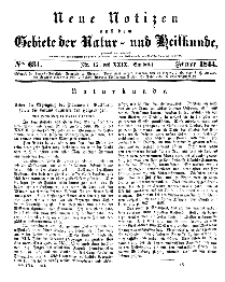 Neue Notizen aus dem Gebiete der Natur- und Heilkunde, 1844 (Bd. XXIX, nr 15), Februar - No 631