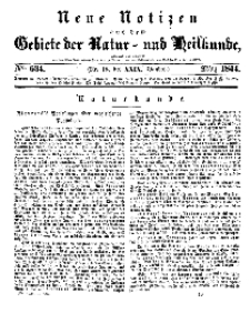 Neue Notizen aus dem Gebiete der Natur- und Heilkunde, 1844 (Bd. XXIX, nr 18), März - No 634