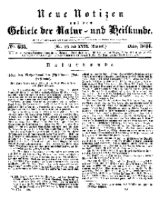 Neue Notizen aus dem Gebiete der Natur- und Heilkunde, 1844 (Bd. XXIX, nr 19), März - No 635