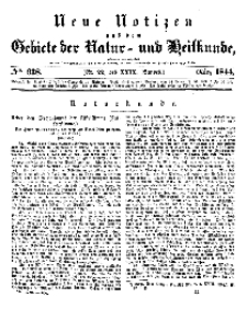 Neue Notizen aus dem Gebiete der Natur- und Heilkunde, 1844 (Bd. XXIX, nr 22), März - No 638