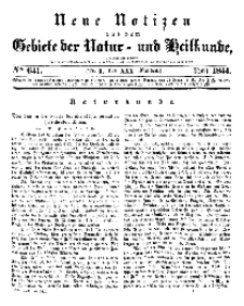 Neue Notizen aus dem Gebiete der Natur- und Heilkunde, 1844 (Bd. XXX, nr 3), April - No 641