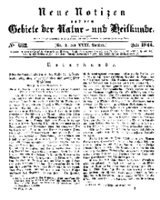 Neue Notizen aus dem Gebiete der Natur- und Heilkunde, 1844 (Bd. XXXI, nr 2), Juli - No 662