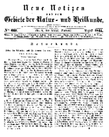 Neue Notizen aus dem Gebiete der Natur- und Heilkunde, 1844 (Bd. XXXI, nr 9), Juli - No 669