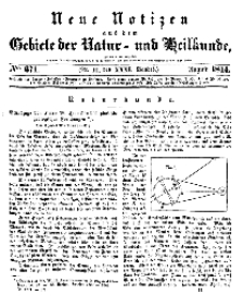 Neue Notizen aus dem Gebiete der Natur- und Heilkunde, 1844 (Bd. XXXI, nr 11), August - No 671
