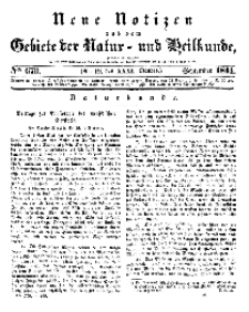 Neue Notizen aus dem Gebiete der Natur- und Heilkunde, 1844 (Bd. XXXI, nr 19), September - No 679