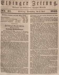 Elbinger Zeitung, No. 41 Donnerstag, 6. April 1843