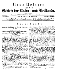 Neue Notizen aus dem Gebiete der Natur- und Heilkunde, 1844 (Bd. XXXII, nr 2), October - No 684