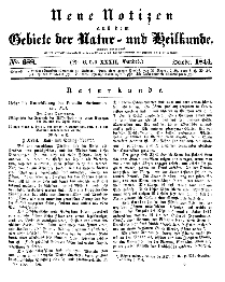 Neue Notizen aus dem Gebiete der Natur- und Heilkunde, 1844 (Bd. XXXII, nr 6), October - No 688