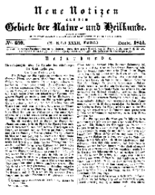 Neue Notizen aus dem Gebiete der Natur- und Heilkunde, 1844 (Bd. XXXII, nr 8), October - No 690