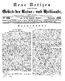 Neue Notizen aus dem Gebiete der Natur- und Heilkunde, 1844 (Bd. XXXII, nr 9), November - No 691