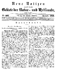 Neue Notizen aus dem Gebiete der Natur- und Heilkunde, 1844 (Bd. XXXII, nr 11), November - No 693
