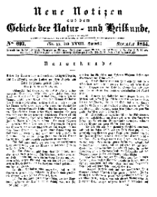 Neue Notizen aus dem Gebiete der Natur- und Heilkunde, 1844 (Bd. XXXII, nr 15), November - No 697