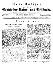 Neue Notizen aus dem Gebiete der Natur- und Heilkunde, 1844 (Bd. XXXII, nr 16), November - No 698