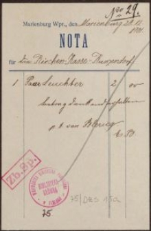 Nota: Kirchen-Kasse-Kunzendorf (20.12.1901 r.)