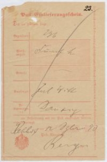 Post-Einlieferungsschein