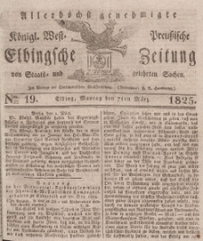 Elbingsche Zeitung, No. 19 Montag, 7 März 1825