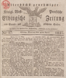 Elbingsche Zeitung, No. 27 Montag, 4 April 1825